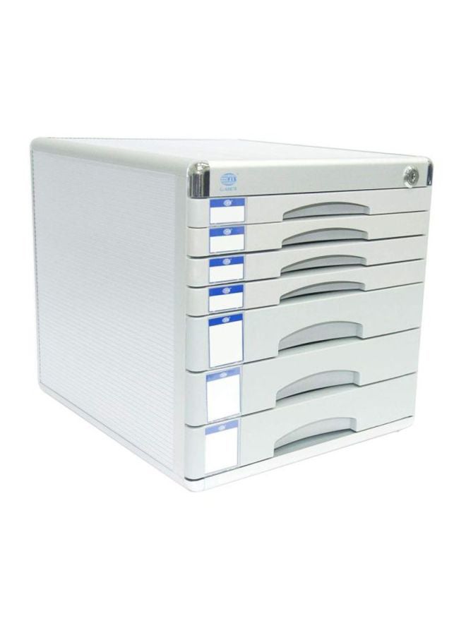 إف اي أس  خزنة ملفات بـ 7 أدراج مع مفتاح رمادي - Image 1