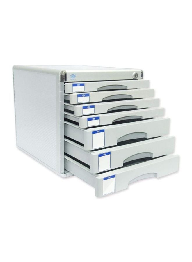 إف اي أس  خزنة ملفات بـ 7 أدراج مع مفتاح رمادي - Image 2