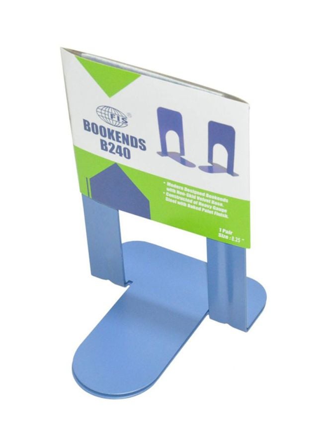 إف اي أس  عبوة من قطعتين من مساند الكتب المعدنية أزرق - Image 2
