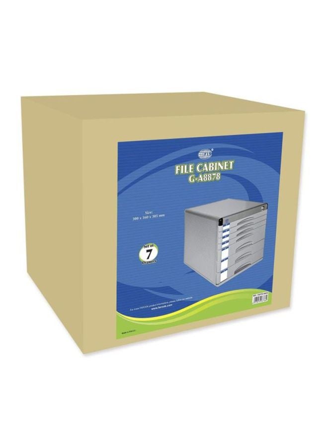 إف اي أس  خزنة ملفات بـ 7 أدراج مع مفتاح رمادي - Image 3