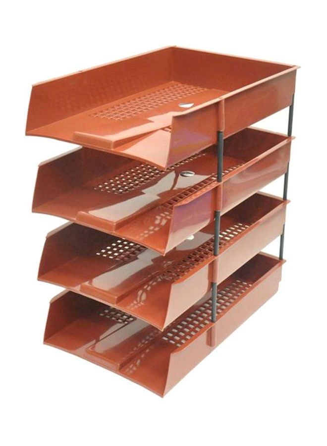 FIS 4-Tier Office Tray Brown/Black