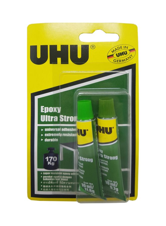 يو إتش يو عبوة تحتوي على قطعتين من لاصق إيبوكسي ألترا سترونج قوي شفاف - Image 1