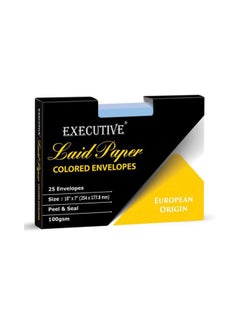 FIS 25-Piece Executive Laid Paper Peel And Seal Envelope Set Blue  - Image 2