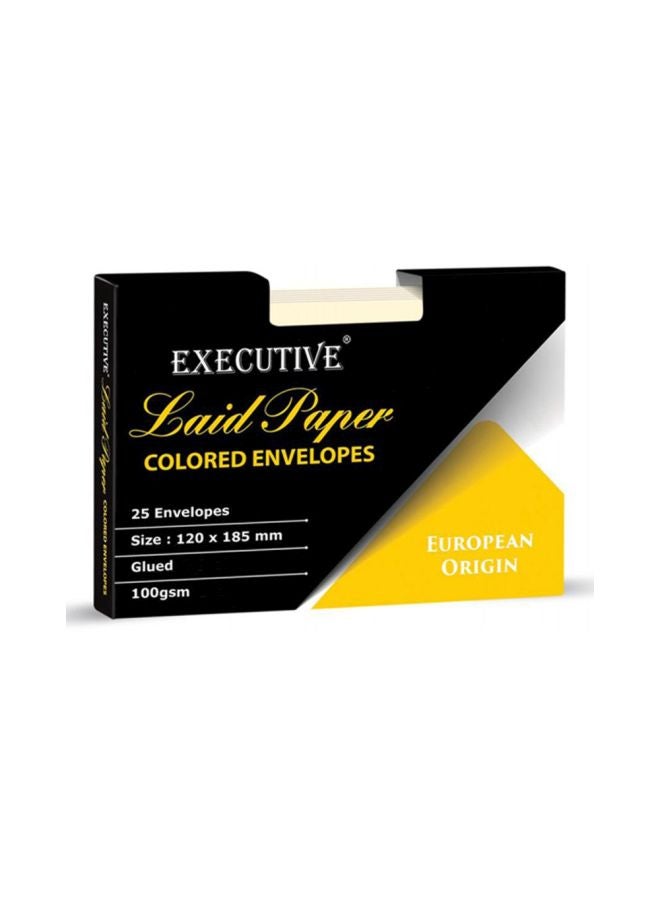 FIS 25-Piece Executive Laid Paper Glued Envelope Set Yellow/Black - Image 2