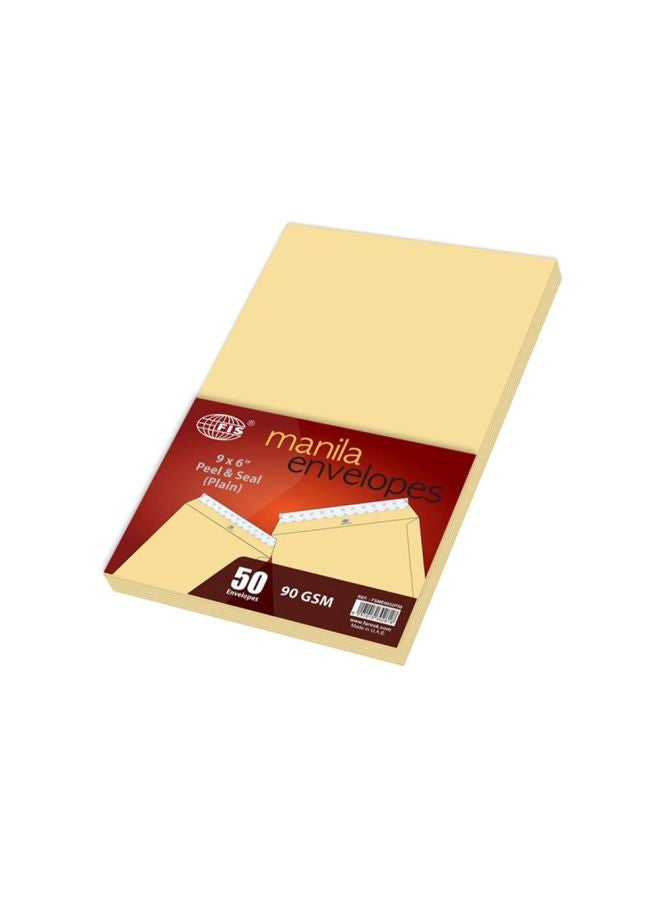 FIS - 50-Piece Manila Peel And Seal Envelope Set Yellow/Blue - Image 1