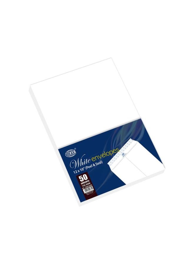 إف اي أس  مجموعة أظرف ذاتية اللصق من 50 قطعة أبيض/أزرق - Image 2