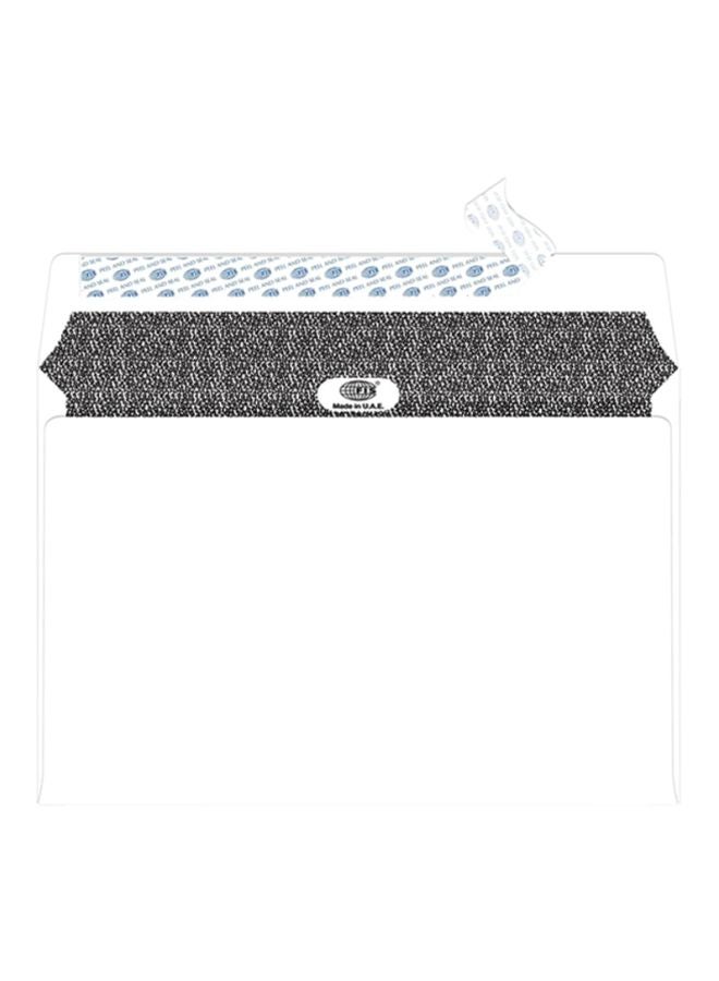 FIS Pack Of 50  Black Inner Print Peel And Seal Envelope White/Black - Image 1