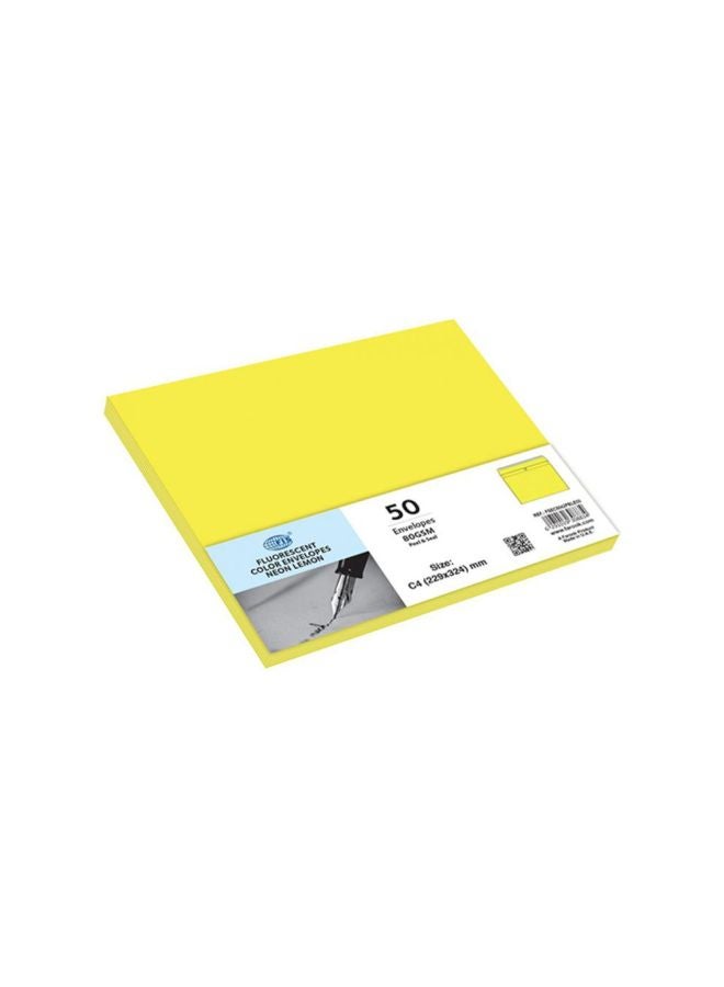FIS - Pack Of 50 Peel And Seal Envelope Yellow/Blue - Image 1