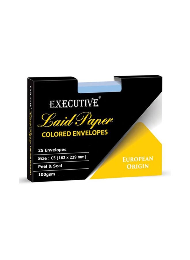 25-Piece Executive Laid Paper Peel And Seal Envelope Set Blue