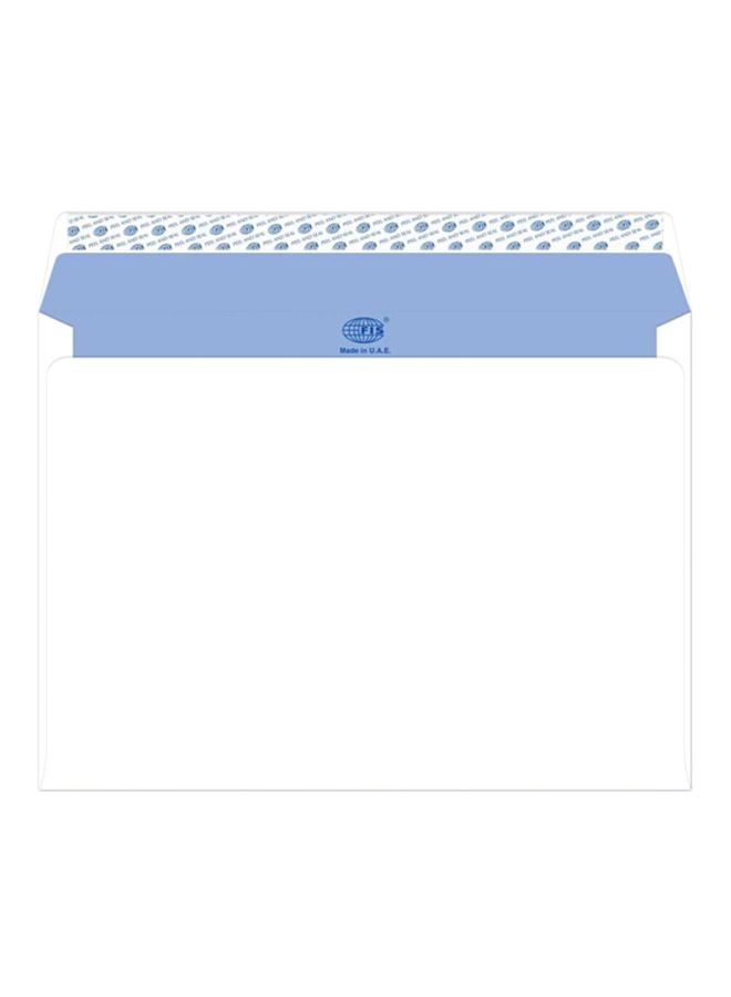 FIS 50-Piece Peel And Seal Inner Print Glued Envelope Set White - Image 1