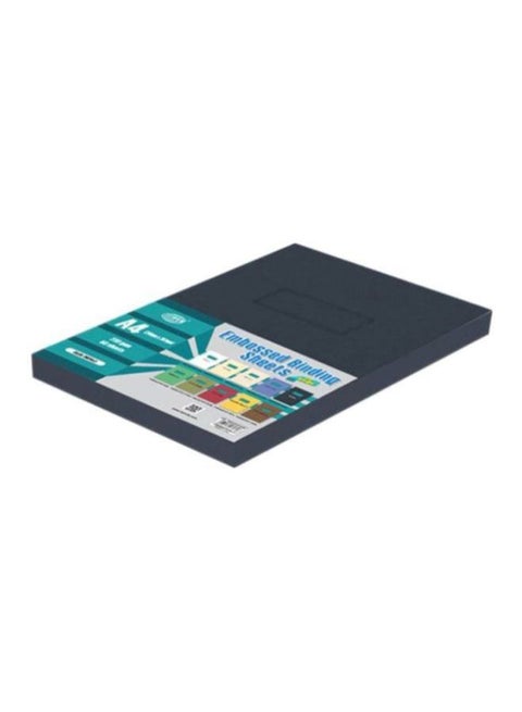 50-Piece A4 Embossed Binding Sheet With Window Black