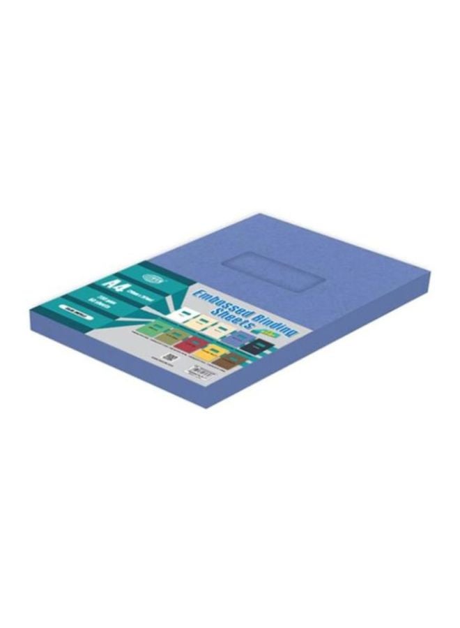 FIS 50-Piece A4 Embossed Binding Sheet With Window Dark Blue 