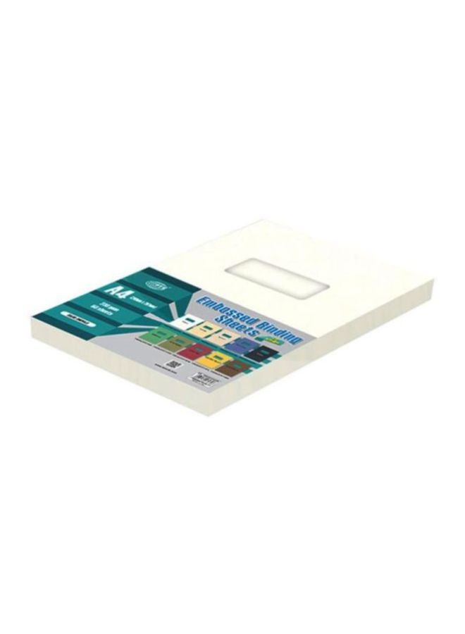 FIS 50-Piece A4 Embossed Binding Sheets Set White 