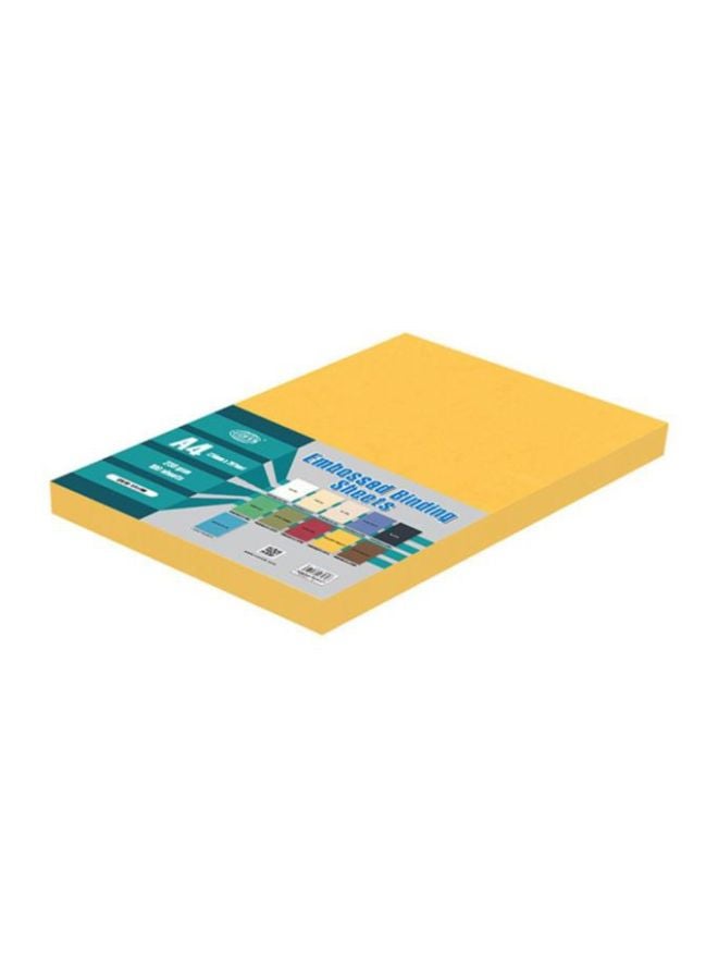 FIS 100-Piece A4 Embossed Binding Sheet Yellow 