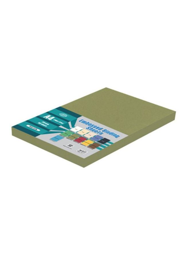 FIS 100-Piece A4 Embossed Binding Sheet Set Green 