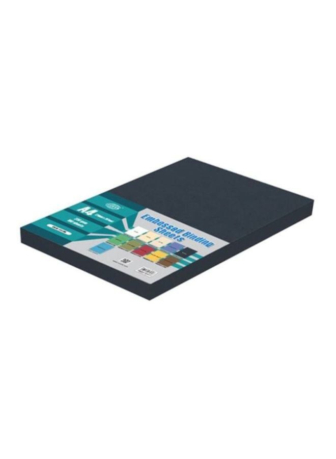 طقم أوراق تجليد مزينة بنقوش بارزة، مقاس A4، مكون من 100 قطعة أسود