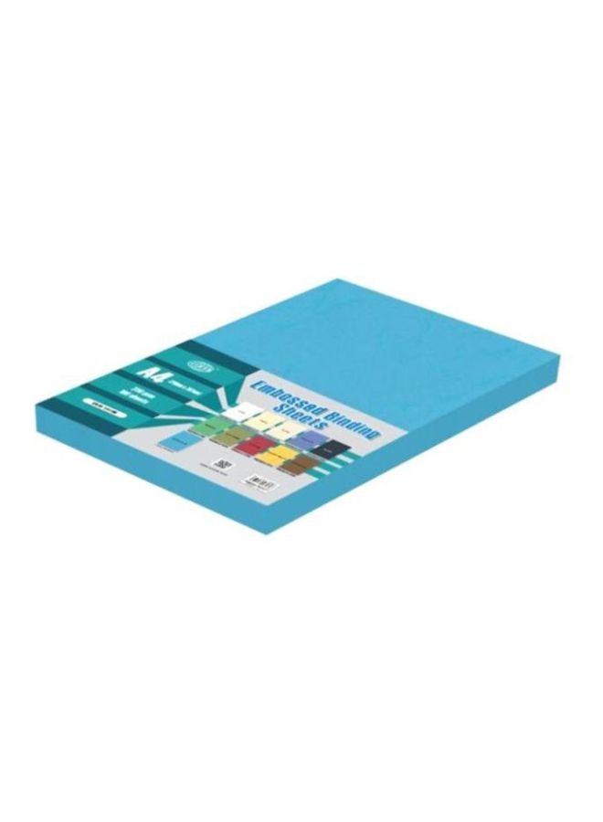 A4 Embosed Binding Sheets Ocean Blue