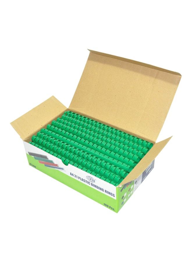 إف اي أس  حلقات تجليد بلاستيكية 100 قطعة أخضر - Image 1