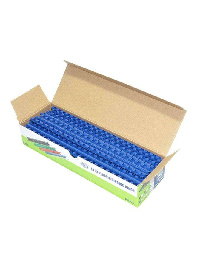 FIS - 100-Piece A4 Plastic Binding Rings Blue - Image 1