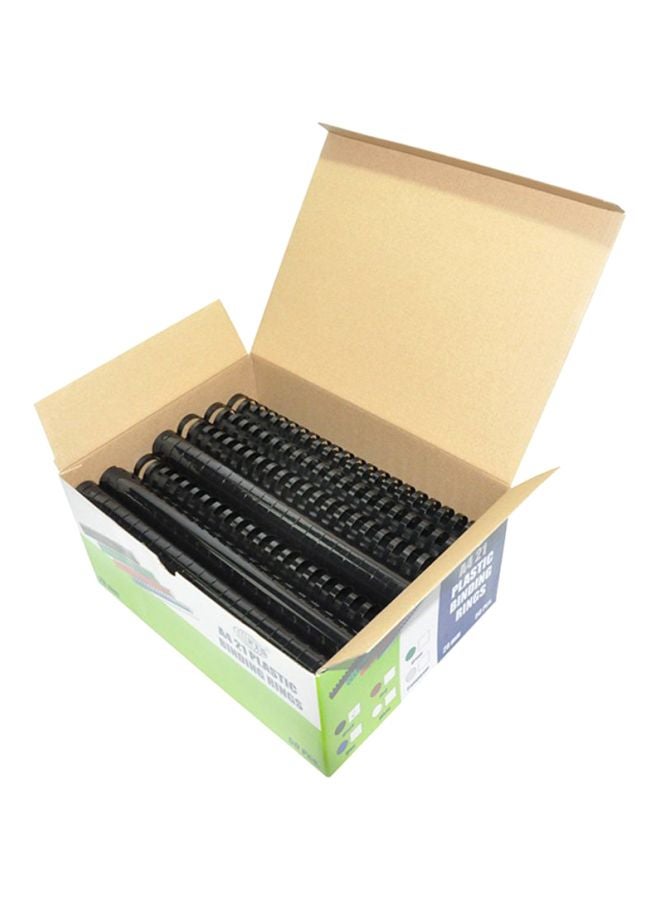 FIS 50-Piece Plastic Binding Rings Black  - Image 1