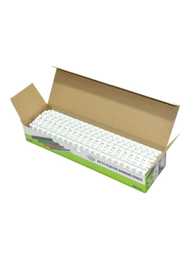 FIS 100-Piece A4 Plastic Binding Rings White - Image 1