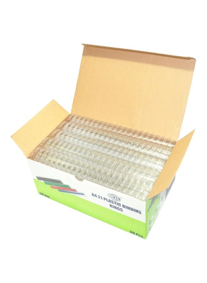 إف اي أس  50 قطعة من حلقات ربط بلاستيكية شفاف - Image 1