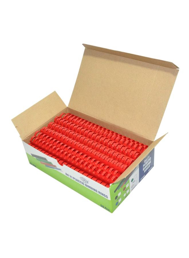 FIS 50-Piece Plastic Binding Rings Red - Image 1