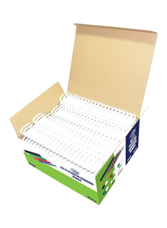 FIS 50-Piece Plastic Binding Rings White  - Image 1