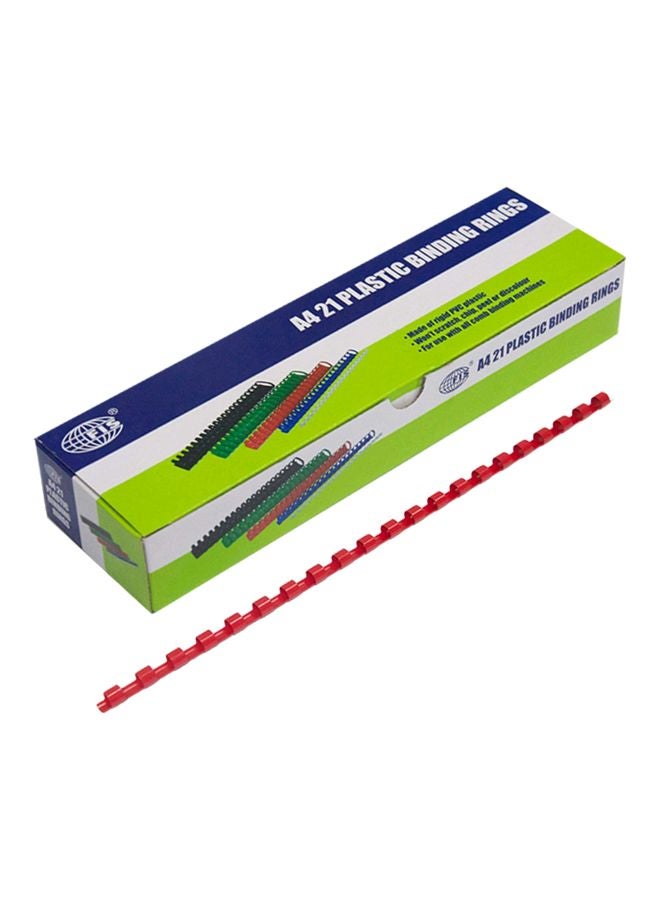 FIS 100-Piece A4 Plastic Binding Rings Red  - Image 3