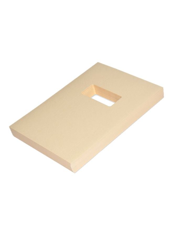 إف اي أس  مجموعة أغلفة تجليد منقوشة مقاس A4 مزودة بنافذة متوسطة مكونة من 100 قطعة بني - Image 2