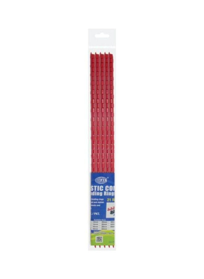 FIS 10-Piece Plastic Binding Ring Set Red 