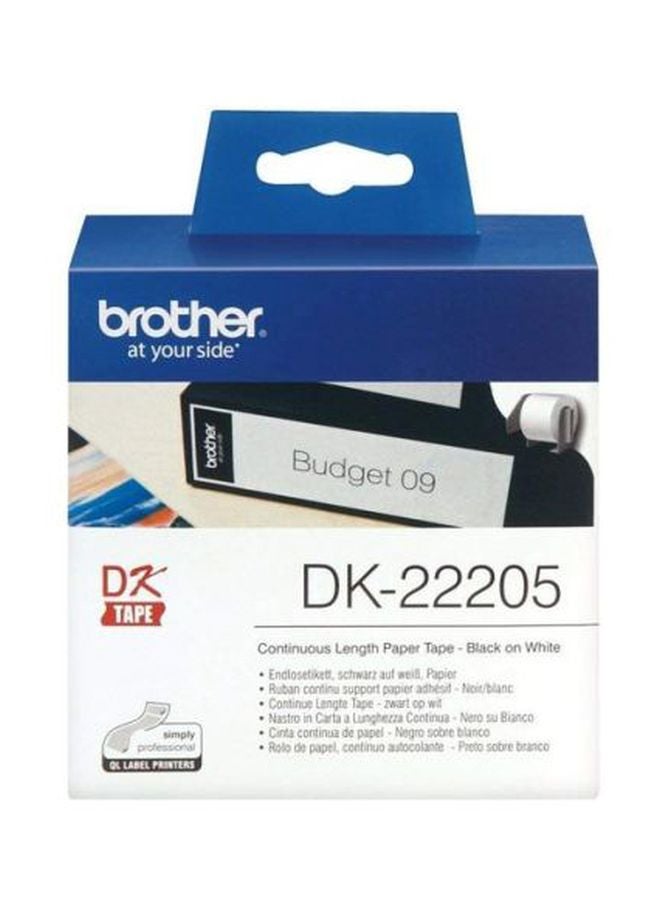 brother Label Series Continuous Print Paper Tape White - Image 2