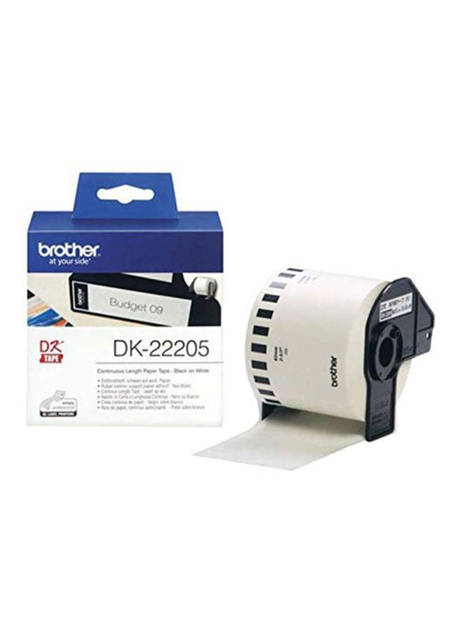 brother Label Series Continuous Print Paper Tape White - Image 3