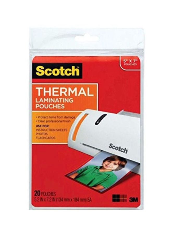 20-Piece Thermal Laminating Pouches White