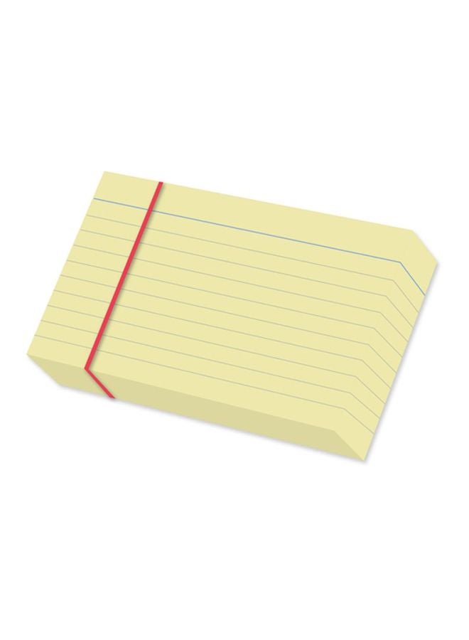 FIS 100-Piece Two Sides Ruled Record Card Yellow - Image 2