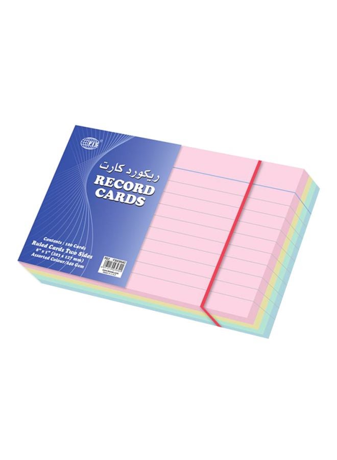 FIS 100-Piece Two Sides Ruled Record Card Pink/Green - Image 1