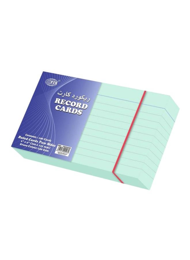 إف اي أس  طقم بطاقات تسجيل مسطّرة من 100 قطعة أخضر - Image 1
