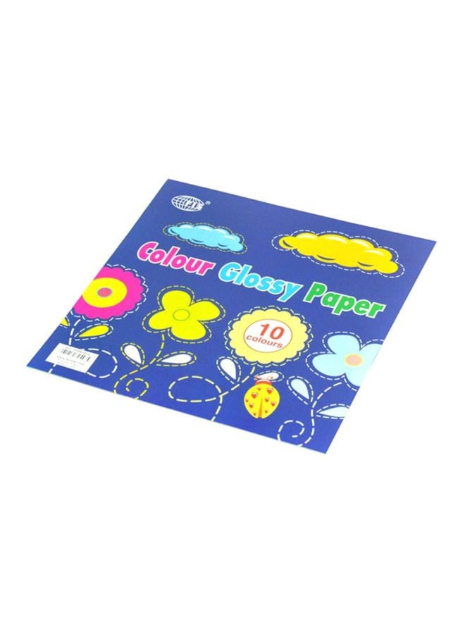 FIS 10-Piece Colour Glossy Paper Set,24.4 x 25.2 cm - Image 2
