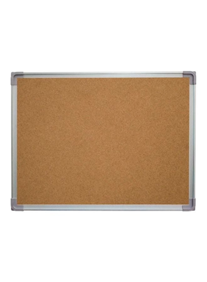 FIS Cork Board With Aluminium Frame,45x60cm Brown/Grey 