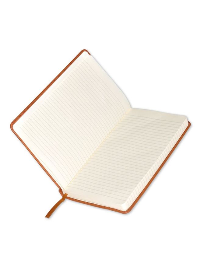 إف اي أس  دفتر ملاحظات بنمط مسطر بتصميم عصري مع قلم، مكون من 120 ورقة بني - Image 2