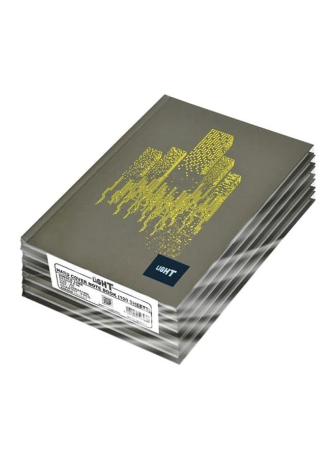 إف اي أس  طقم دفاتر ملاحظات ذو غلاف مقوّى مقاس A5 مكّون من 5 قطع رمادي / أصفر - Image 1