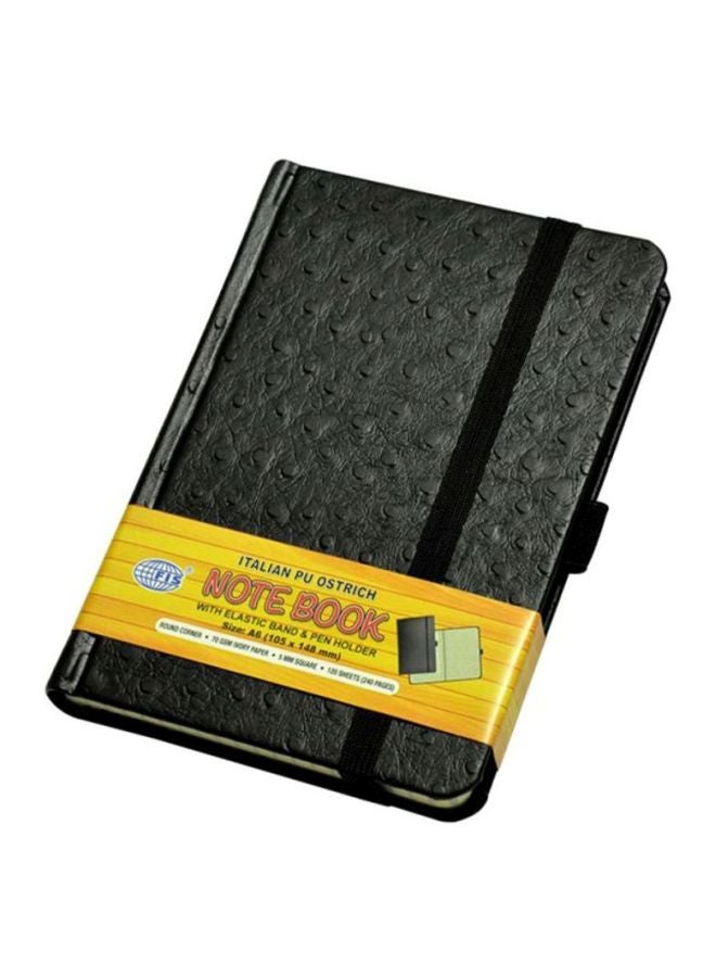 FIS Executive Italian PU Cover Notebook Black - Image 1