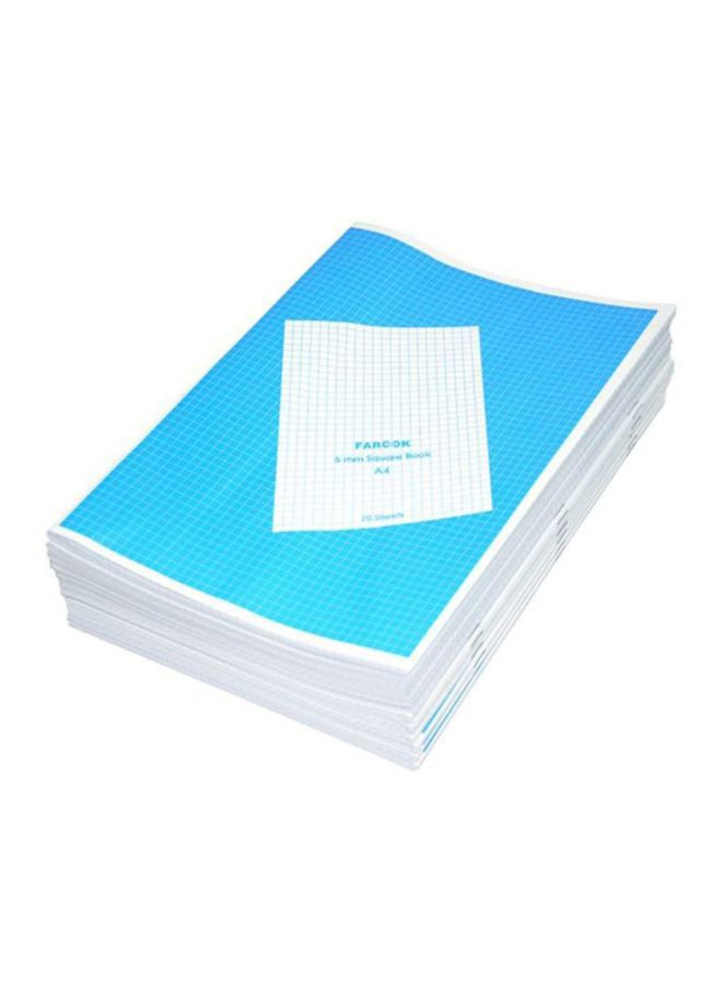 FIS 12-Piece A4 Square Notebook Set, 140 Pages Blue/White - Image 1