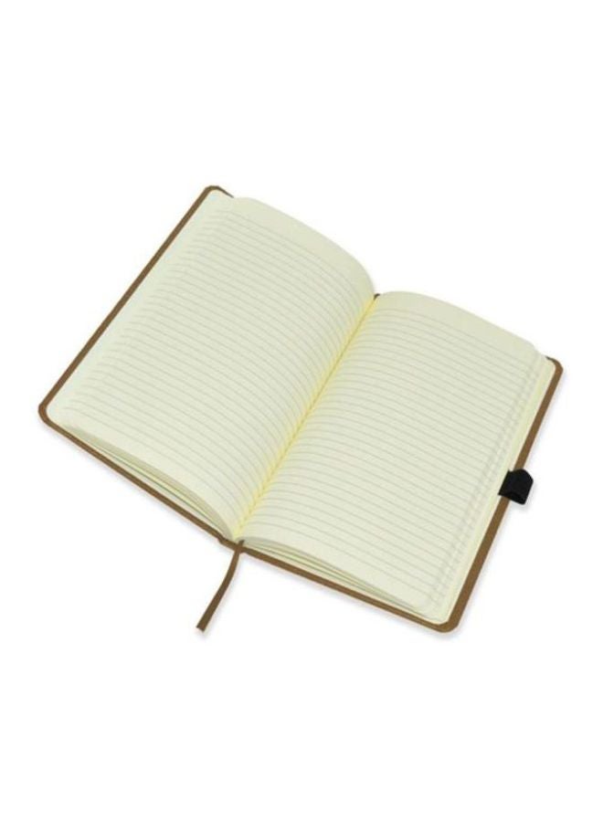 FIS Italian PU Cover Notebook With Elastic Band And Ink Pen Brown - Image 2