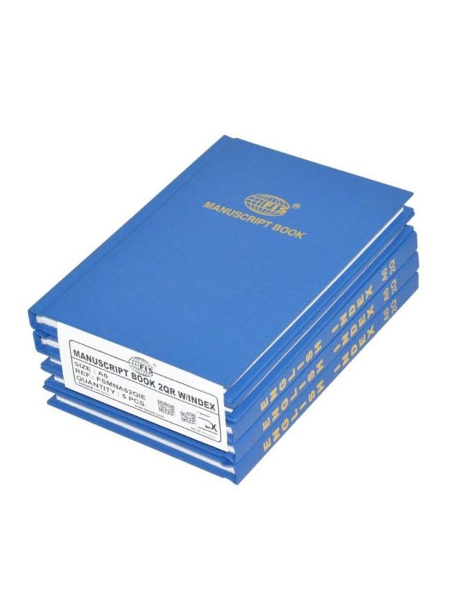 FIS 5-Piece Manuscript Book Set With English Index Blue - Image 1