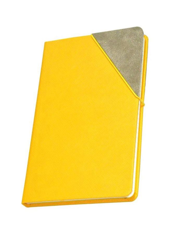 FIS Italian PU Grid Notebook With Elastic Band Yellow/Brown - Image 1