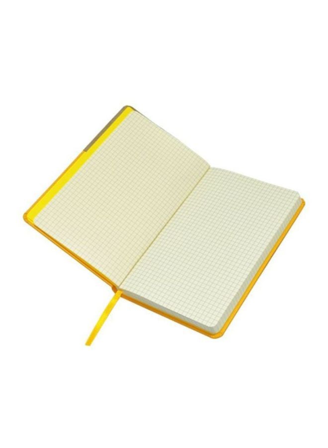 FIS Italian PU Grid Notebook With Elastic Band Yellow/Brown - Image 2