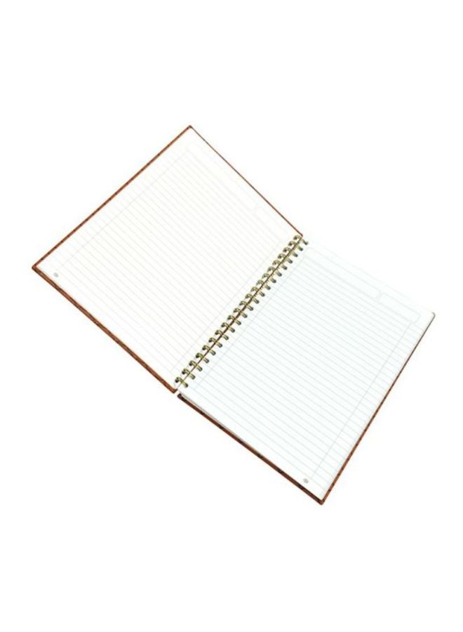 إف اي أس  دفتر جامعي لثلاث مواد بسلك بغطاء مزخرف بني/أزرق/أبيض - Image 2