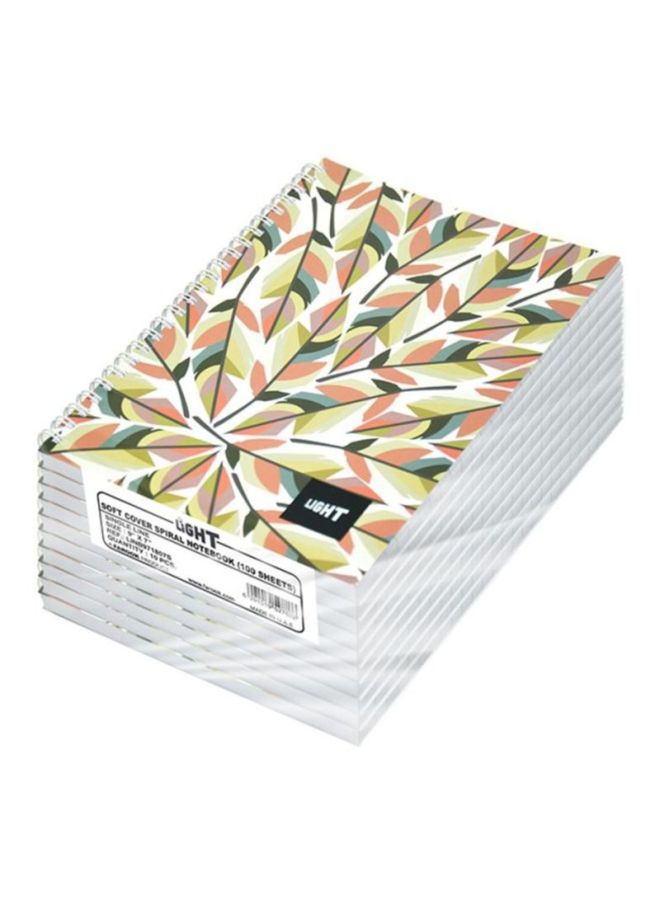 FIS 10-Piece Light Spiral Soft Cover Notebook Set Red/Yellow/Green  - Image 1