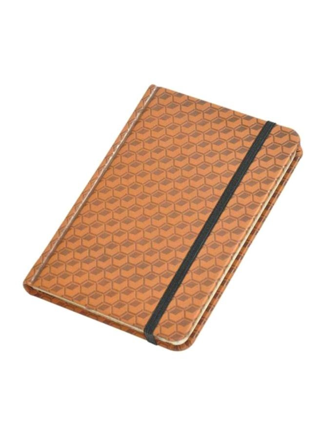 FIS Italian PU Cover Notebook (Size A6) With Elastic Band And Gift Box, 96 Pages Brown